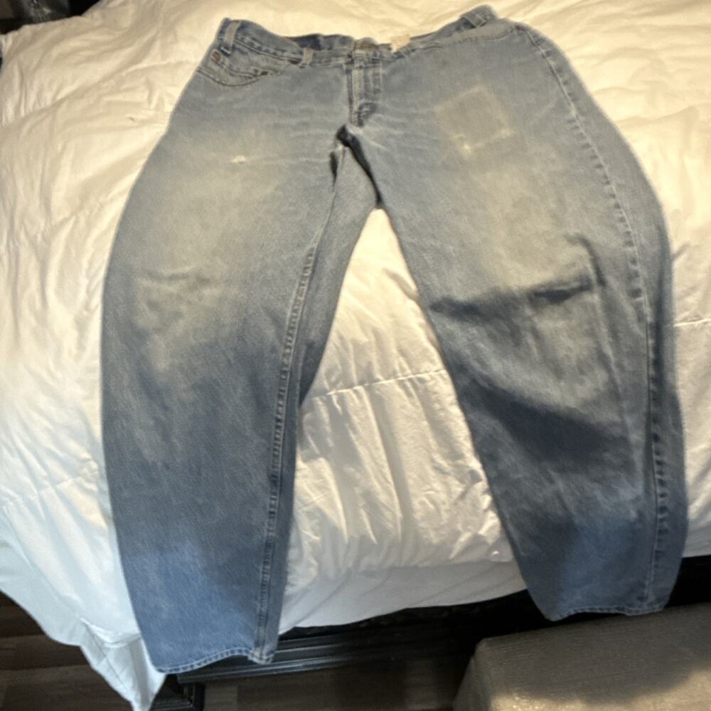 Levi's Men's Straight Distressed Light Blue Denim Jeans 5-Pocket Design Cotton